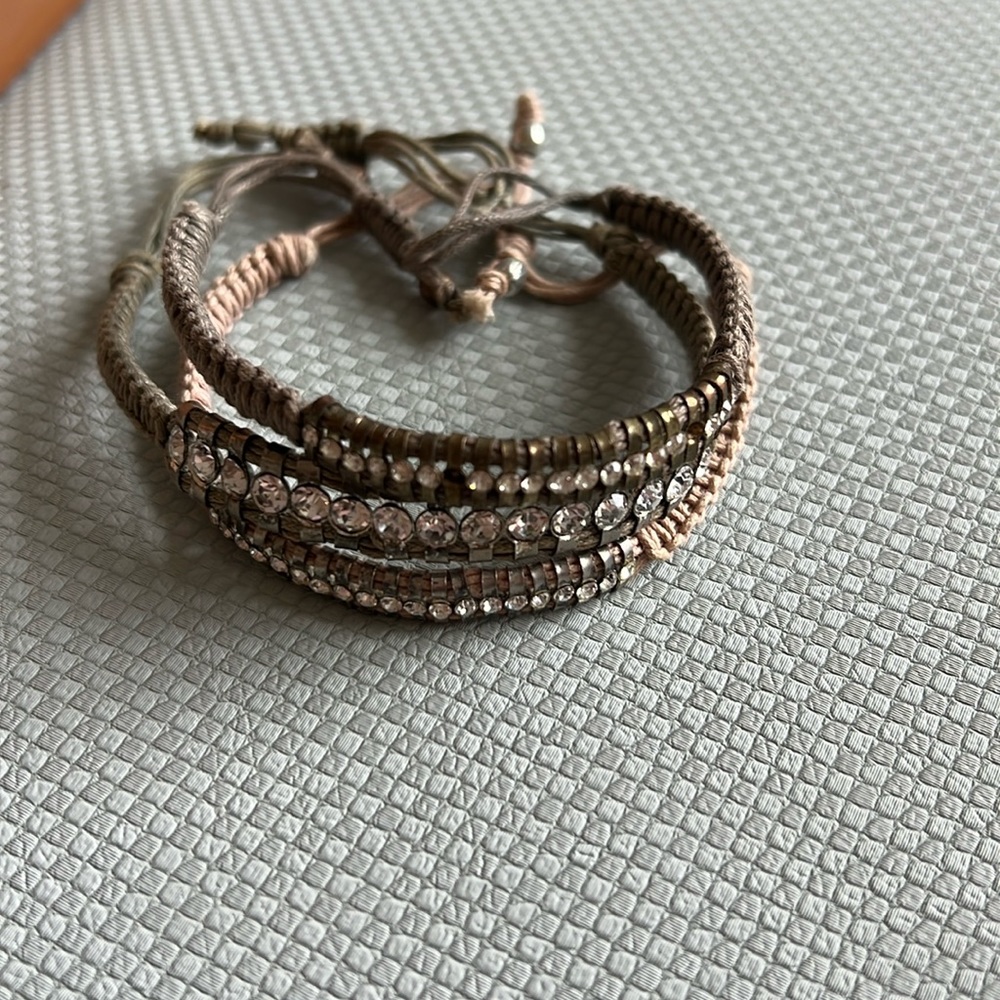 Stack bracelets - adjustable.
